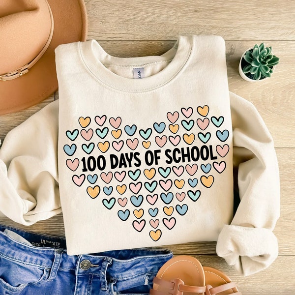 100 Days Of School Shirt Png, 100th Day Of School, 100 Days Of Hearts Png, Hearts 100th Day Png, 100 Hearts Shirt, Celebrate 100th Day Png