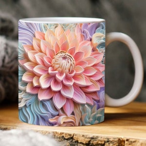 3D Sunflower Mug Wrap, 3D Flowers Mug Wrap, 11oz And 15 Oz Mug Sublimation  Design, Embossed Flowers, 3D Wild Flowers Mug Sublimation Design