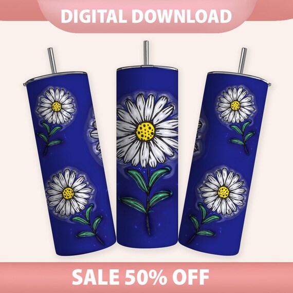 3D Puff Daisy 20z Tumbler Wrap (sublimation transfer) – Madness