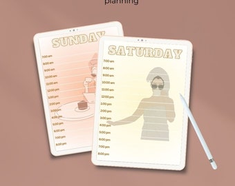 COFFEE ADDICT Planificador digital sin fecha / Planificador diario y semanal / Planificador de iPad / Planificador de Goodnotes / Planificador de cuidado personal