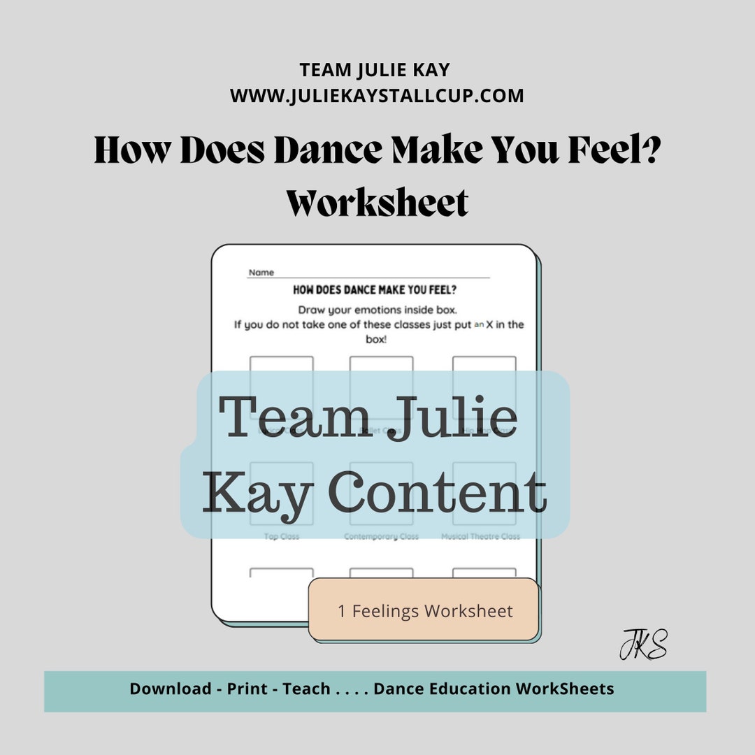 How Does Dance Make You Feel Worksheet for Dancers Printable Worksheet