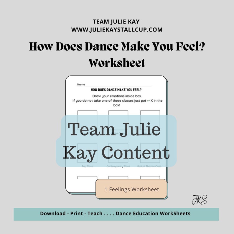 How Does Dance Make You Feel Worksheet for Dancers Printable Worksheet