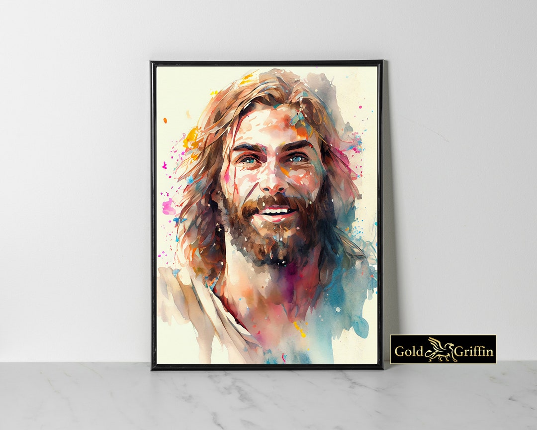 Jesus Painting, Christ Portrait, Laughing Christ Digital Painting