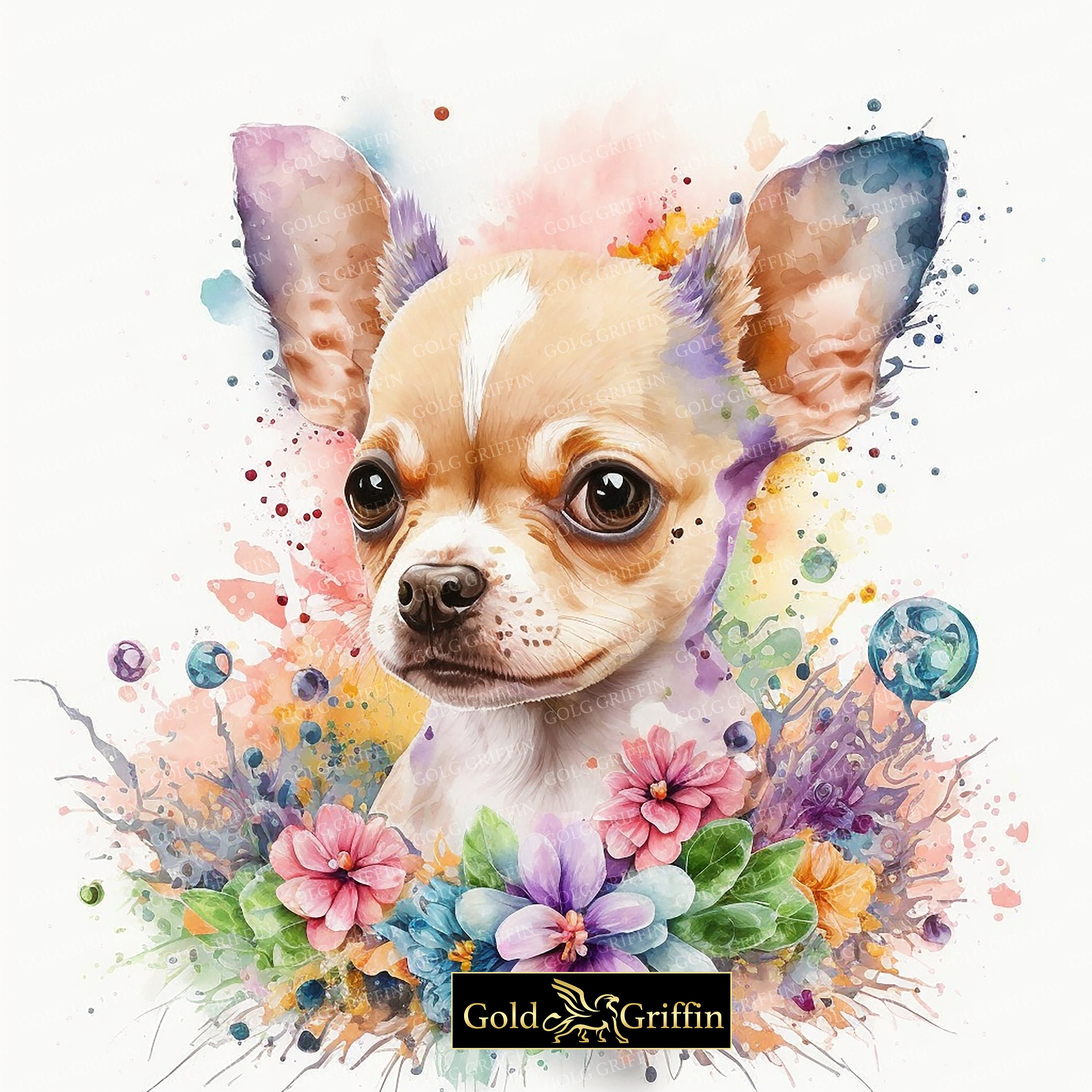 Acuarela de chihuahua - Etsy España Acuarela de chihuahua - Etsy España
