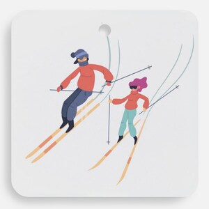 Winter Alpine Skier Tag and Gift Wrap