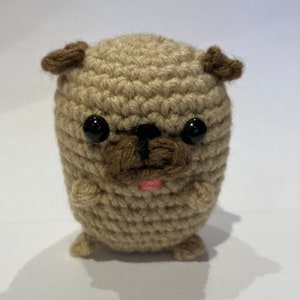 Handmade Crochet Pug Amigurumi Stuffed Animal