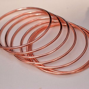 Juego de 7 pulseras de cobre martillado hechas a mano - Estilo bohemio