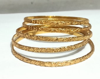 Custom 18k Gold Filled Bangles: Stackable Brass Bangle Bracelets