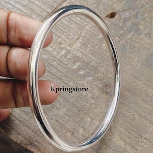 Solid 925 Sterling Silver Bangle, Thick Heavy Silver Bangle, Chunky Silver Bracelet, Boyfriend Gifts, Stackable Bangle, Silver Twist Bangle