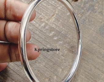 Handmade Thick 925 Sterling Silver Bangle: Chunky Twist Bracelet