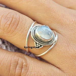 Rainbow Moonstone Ring, Handmade Ring, 925 Sterling Silver Ring, Women Gift Ring, Gift for Her, Propose Ring, Wedding Ring, Moonstone Ring