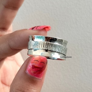 Spinner Ring, Anxiety Ring, Handmade Ring, 925 Silver Ring, Meditation Ring, Worry Ring, Perfect Ring, Gift for Her, Fidget Ring, Boho Ring