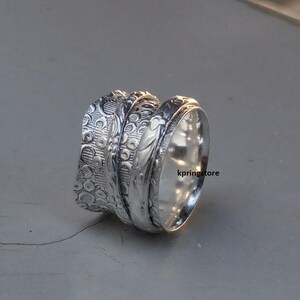 Spinner 925 Sterling Silver Ring, Silver Spinner Ring, Handmade Ring, Meditation Ring, Worry Ring, Gift for Her, Women&#39;s Ring, Gift Idea