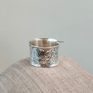 Handmade Solid Silver Wide Band Ring: Boho Thumb Ring image 2