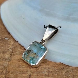 Natural Blue Topaz Necklace, 925 Sterling Silver Topaz Pendant Necklace, Handmade Christmas Necklace, Women Jewelry Gift Idea Boho Pendent
