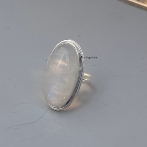 Moonstone Ring, Handmade Ring, 925 Sterling Silver Ring, Rainbow Moonstone Ring, Gift for Her, Engagement Ring, Popular Ring, Women's Ring