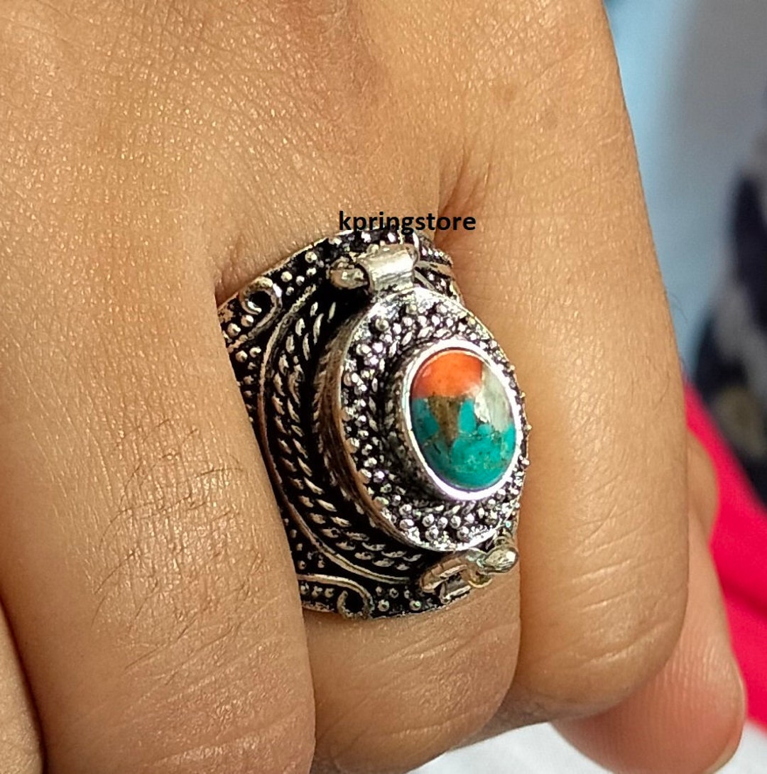 Secret Box Ring Secret Compartment Ring 925 Silver Poison - Etsy