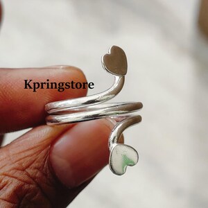 Boho Heart Sterling Silver Ring - Adjustable Love Ring