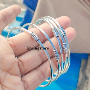 Set of 5 Bangles, 925 Sterling Silver Bangles For Women, Seminario, Gifts for Her, Stacking Bracelets, 5 Day Bangles, Women Gift Bangles