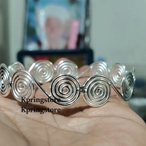 Massiv Sterling Silber, Spirale verstellbar Manschette Armband, Geschenke für sie, Silber Armband Spirale Silber, handgemachter Schmuck, Stammes Schmuck