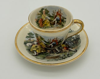 Vintage Royal China Teacup and Saucer 22kt Gold Trimming