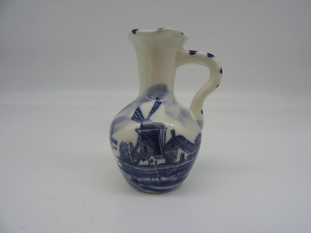 Delft-style Ceramic Miniature Pitcher - Etsy