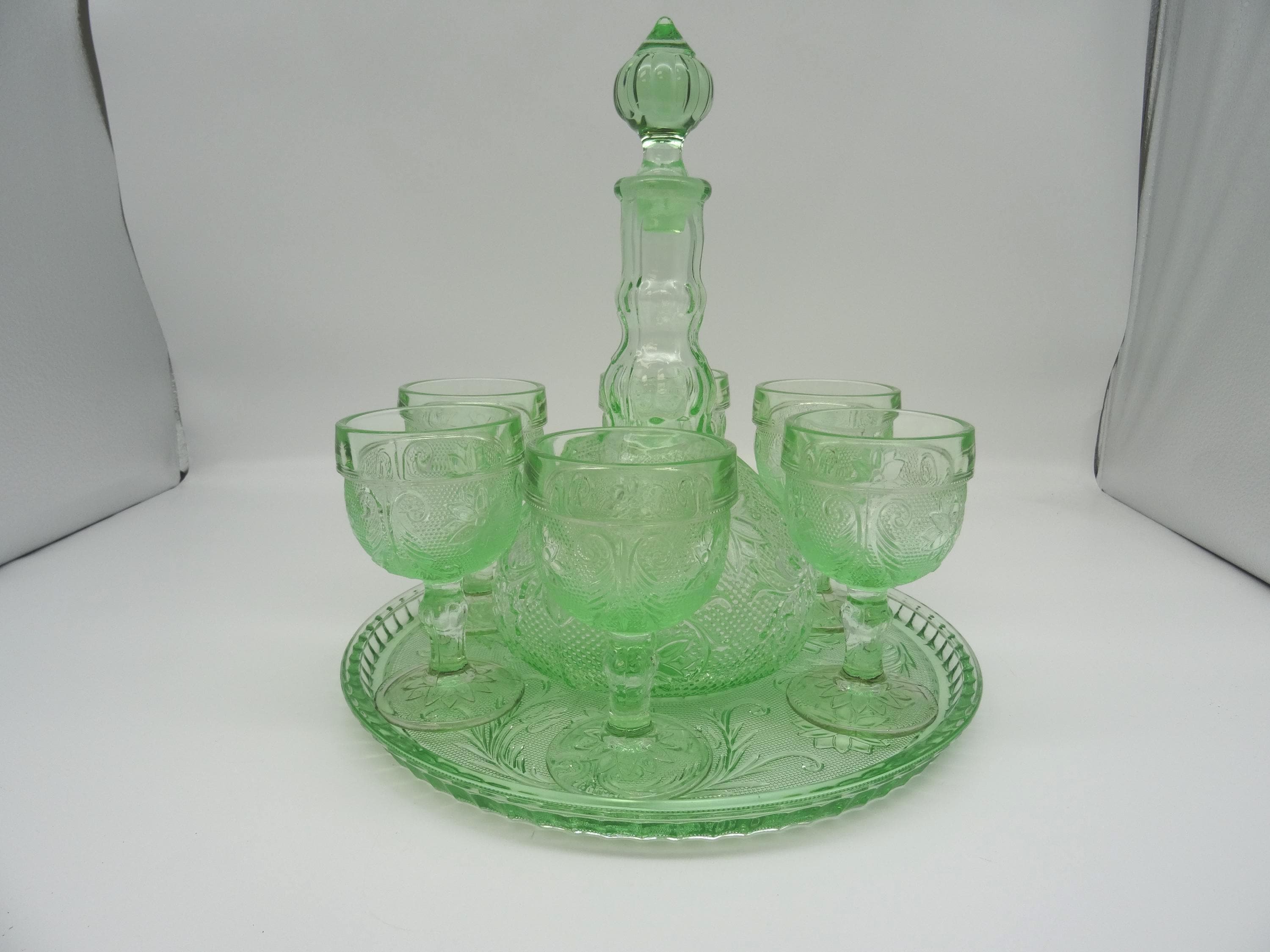 Green Tiara Chantilly Uranium Glass - Etsy