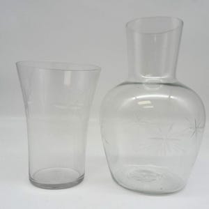 Vintage MCM Style Carafe and Glass