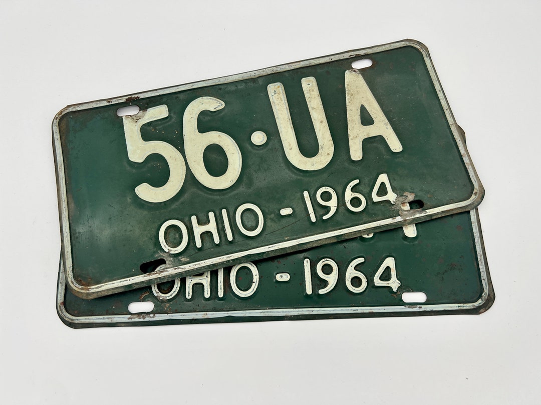 1964 Vintage Original Ohio License Plate 56UA PAIR Etsy