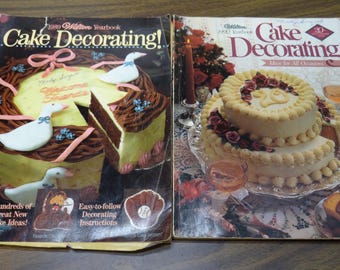 Vintage 1989 and 1990 Wilton Cake Decorating Yearbook Set