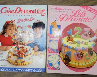 Vintage 1987 and 1988 Wilton Cake Decorating Yearbook Set