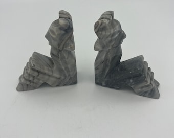 Myan onyx marble bookends