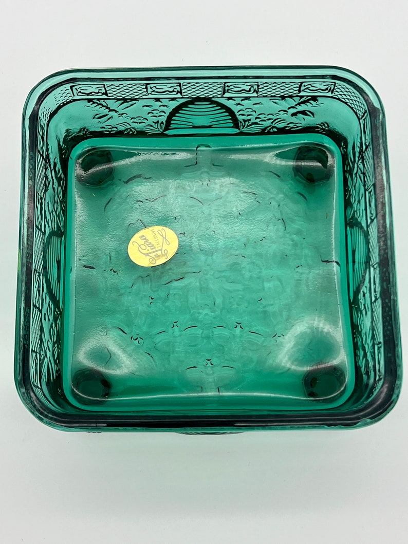 Tiara Exclusive Glassware Green Candy HONEY BEE HIVE Dish With Etsy
