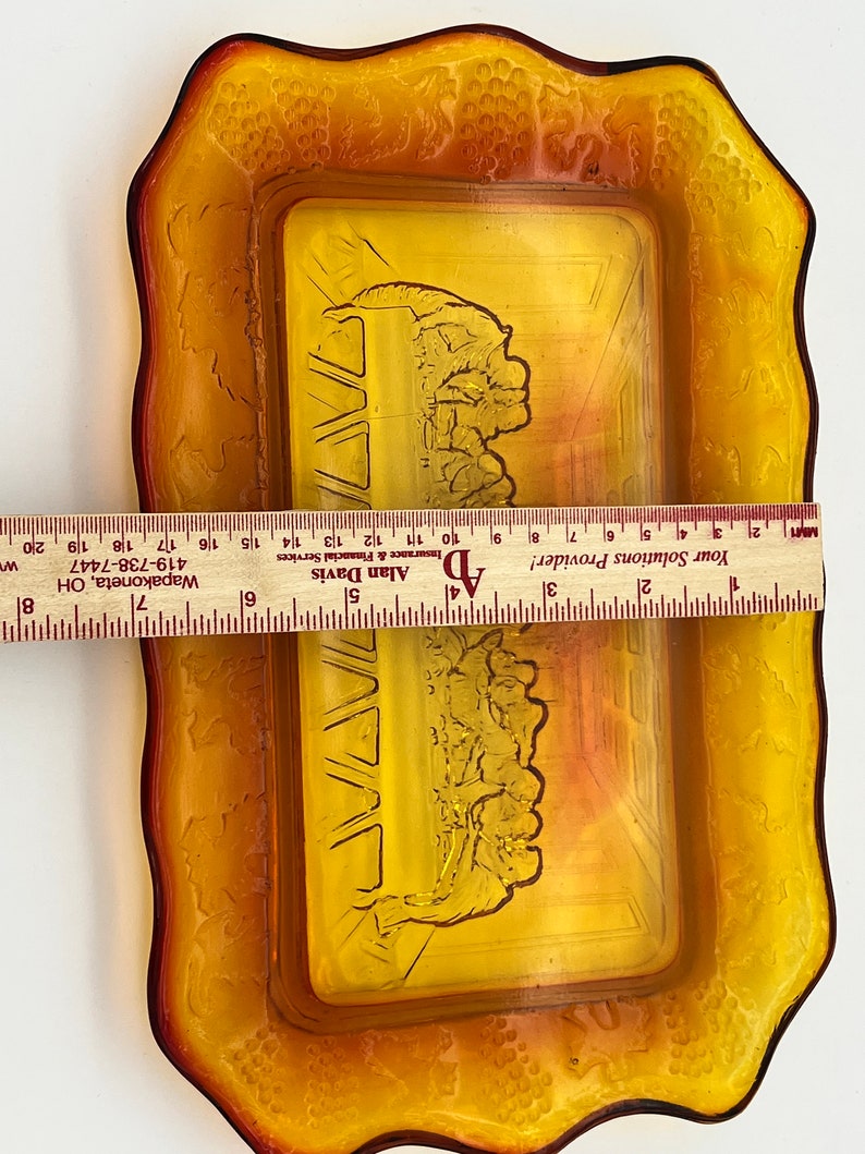 Tiara Art Glass, Last Supper Collector's Plate, Mid Century Amberina Etsy