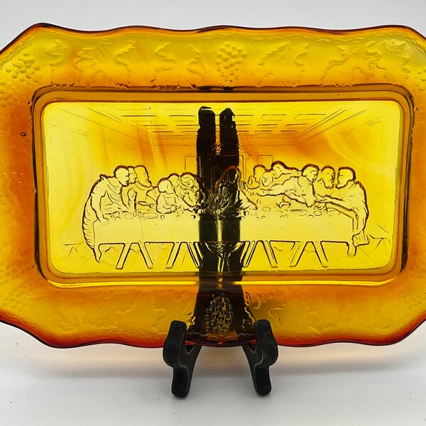 Last Supper Glass Plate Etsy