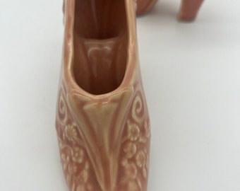 Vintage Peach Shawnee Ladies High heeled pump planter