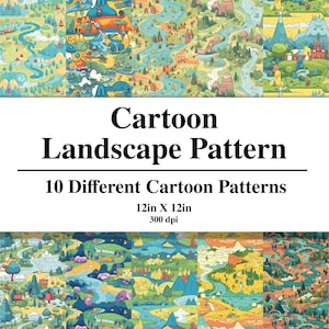 Cartoon Landscape Seamless Pattern