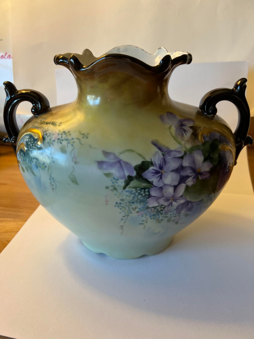 JPL France Limoges Hand Painted Pillow Vase Handles 1903 Etsy