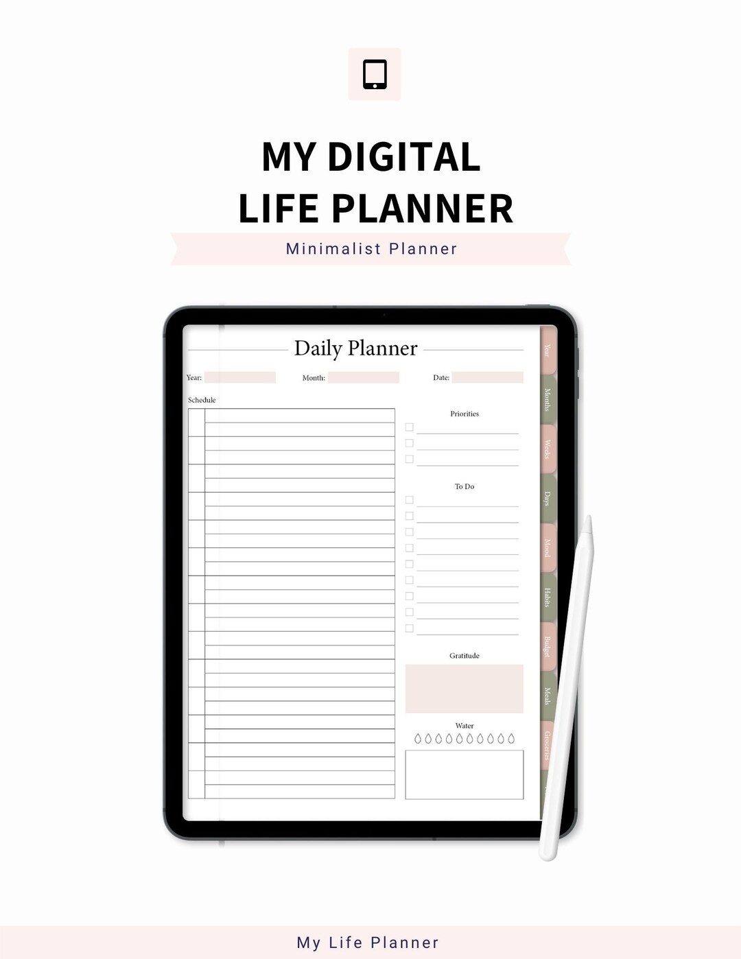 UNDATED Digital Planner Planner Template Goodnotes Planner Etsy