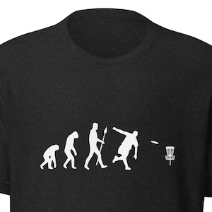 Uniseks T-shirt frisbeegolf grappig evolutieshirt Flying Disc Game voor mannen en vrouwen