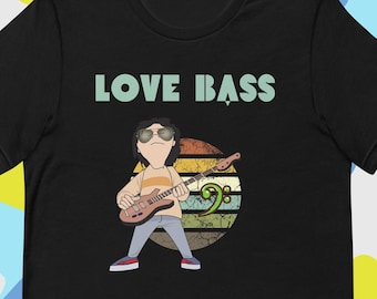 Camiseta unisex "Amo el bajo" - Camiseta de bajista