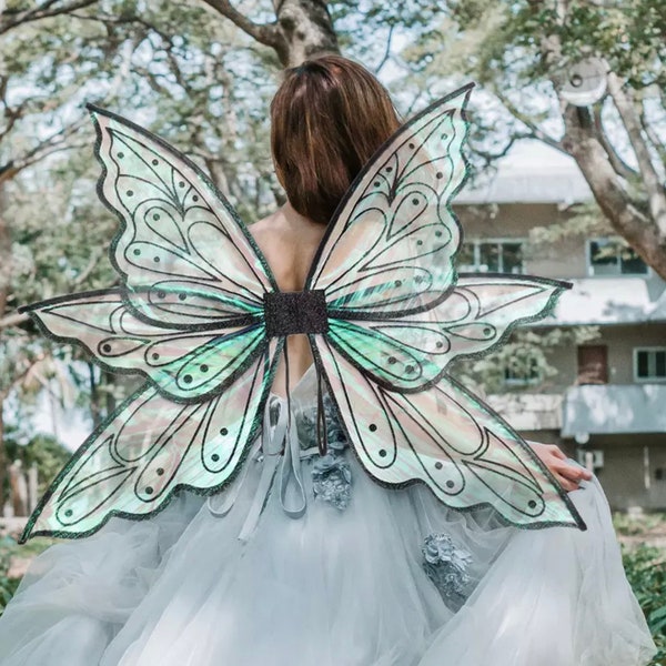 Rave holo foldable fairy wings