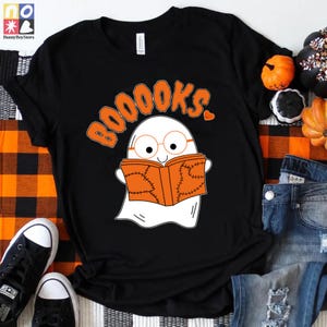 Koszulka Booooks Cartoon Teacher Vintage, Koszulka dla nauczyciela, Koszulka dla miłośników nauczycieli, Koszulka Teacherlife, Koszulka Groovy, Koszulka Groovy Boo