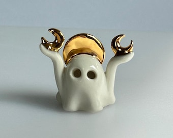 Dreifache Mondgöttin Ghost, Porzellan-Geist-Figur, Sammlerstück, Keramikgespenst, Gespensterkeramik
