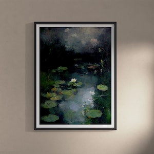 Lily Pond Abstract Oil Painting Wall Art
