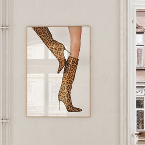 Trendy Leopard Print Boots, Retro It Girl Bar Cart, Magazine Cover Aesthetic, Preppy Dorm Decor, Feminist Wall Art Instant Download