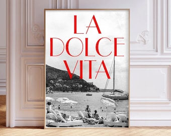 Vintage "La Dolce Vita" Print: Italian Coastal Wall Art (Instant Download)