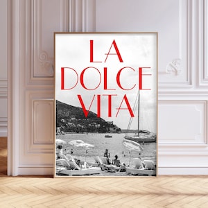 Arte da parete costiera vintage, stampa La Dolce Vita, Fuori ufficio, arte del carrello da bar vintage, arte della parete estiva italiana / Download istantaneo