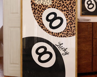 Lot De 4 Impressions Léopard Tendance - Poster Funky Style Vintage 30x40 Cm - Décoration Chambre Fille Sans Cadre