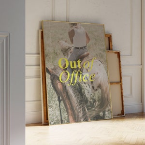 Western Cowgirl Wand Kunst, Out of Office, Zeitungen Magazin Druck | Vintage Barwagen Kunst, Cowgirl Sommer Wandkunst | Sofort Download
